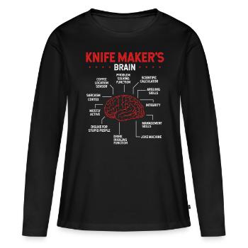 Knifemaking Bladesmithing Knife Collecting - Women's Premium Organic Long Sleeve Shirt - black - Front - Julia (174cm)