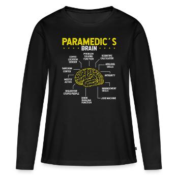 Paramedic Brain Ambulance Emergency Medical - Women's Premium Organic Long Sleeve Shirt - black - Front - Julia (174cm)