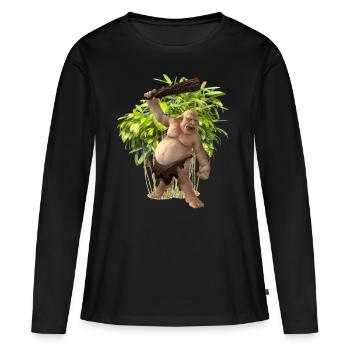 Troll - T-shirt manches longues Premium bio Femme - noir - Devant - Julia (174cm)