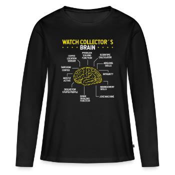 Watch Collecting Brain Vintage Watches Watch - Women's Premium Organic Long Sleeve Shirt - black - Front - Julia (174cm)