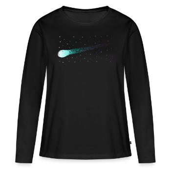 Météorite Météorite Comète Shooting Star Cadeau - T-shirt manches longues Premium bio Femme - noir - Devant - Julia (174cm)