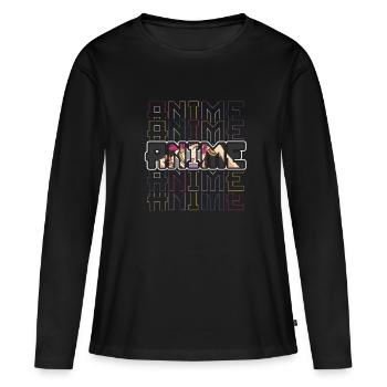 Anime - T-shirt manches longues Premium bio Femme - noir - Devant - Julia (174cm)
