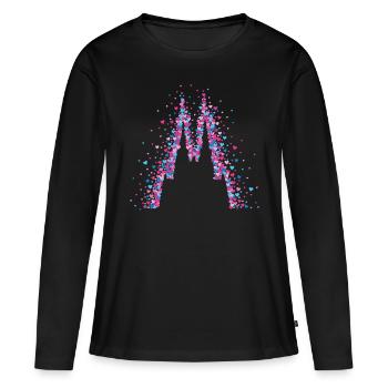 Cathédrale de Cologne Carnaval de Cologne Carnaval de Cologne - T-shirt manches longues Premium bio Femme - noir - Devant - Julia (174cm)