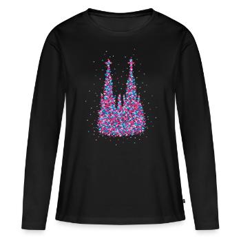 Cathédrale de Cologne Carnaval de Cologne Défilé du Carnaval de Cologne - T-shirt manches longues Premium bio Femme - noir - Devant - Julia (174cm)
