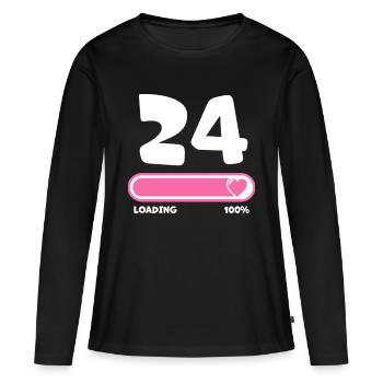24. Geburtstag 24 Jahre - Frauen Premium Bio Langarmshirt - Schwarz - Vorne - Julia (174cm)