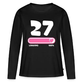 27. Geburtstag 27 Jahre - Frauen Premium Bio Langarmshirt - Schwarz - Vorne - Julia (174cm)