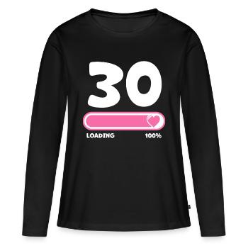 30th birthday 30 years - Women's Premium Organic Long Sleeve Shirt - black - Front - Julia (174cm)