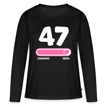 47th birthday 47 years - Women's Premium Organic Long Sleeve Shirt - black - Front - Julia (174cm)