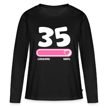 35th birthday 35 years - Women's Premium Organic Long Sleeve Shirt - black - Front - Julia (174cm)