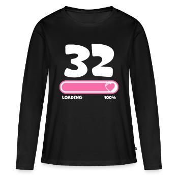 32nd birthday 32 years - Women's Premium Organic Long Sleeve Shirt - black - Front - Julia (174cm)
