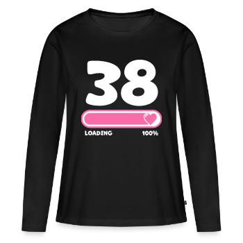 38e anniversaire 38 ans - T-shirt manches longues Premium bio Femme - noir - Devant - Julia (174cm)