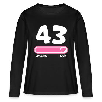 43ème anniversaire 43 ans - T-shirt manches longues Premium bio Femme - noir - Devant - Julia (174cm)