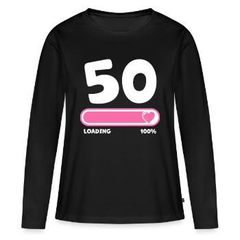 50th birthday 50 years - Women's Premium Organic Long Sleeve Shirt - black - Front - Julia (174cm)
