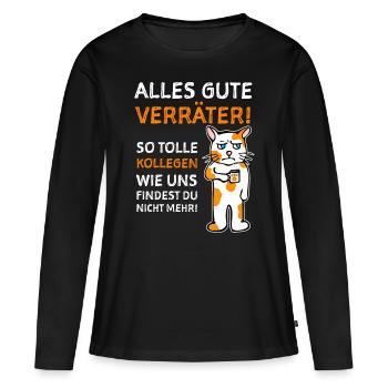 Kollege Abschiedsgeschenk Bürohumor - Frauen Premium Bio Langarmshirt - Schwarz - Vorne - Julia (174cm)
