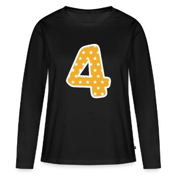 Quatre - T-shirt manches longues Premium bio Femme - noir - Devant - Julia (174cm)