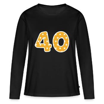Vierzig - Frauen Premium Bio Langarmshirt - Schwarz - Vorne - Julia (174cm)