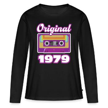 1979 Jahrgang Baujahr Geburtsjahr - Frauen Premium Bio Langarmshirt - Schwarz - Vorne - Julia (174cm)