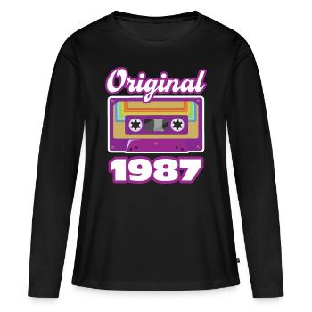 1987 Year of construction Year of birth - Women's Premium Organic Long Sleeve Shirt - black - Front - Julia (174cm)