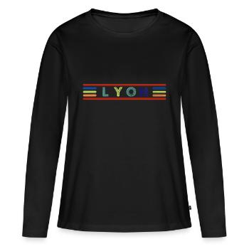 LYON - T-shirt manches longues Premium bio Femme - noir - Devant - Julia (174cm)