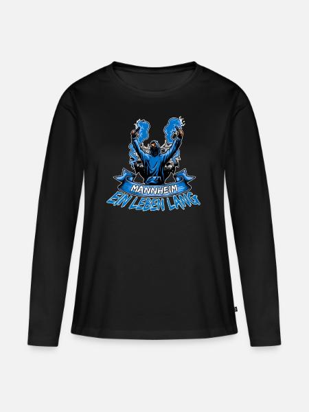 Mannheim ein Leben lang - Frauen Premium Bio Langarmshirt - Schwarz