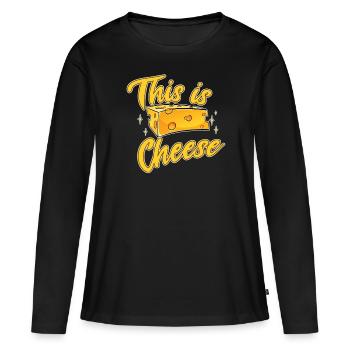 Fromage C’est du fromage - T-shirt manches longues Premium bio Femme - noir - Devant - Julia (174cm)