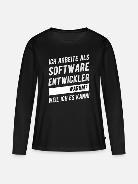 Softwareentwickler Software Engineering Geschenk - Frauen Premium Bio Langarmshirt - Schwarz