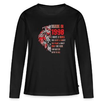 1998 Birthday Lion made in - Women's Premium Organic Long Sleeve Shirt - black - Front - Julia (174cm)