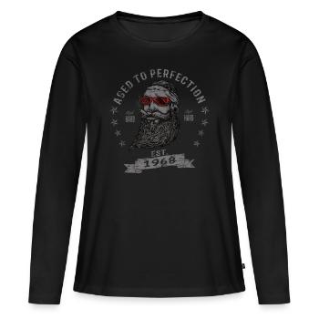 1968 Anniversaire Vieilli à la perfection Old Man - T-shirt manches longues Premium bio Femme - noir - Devant - Julia (174cm)
