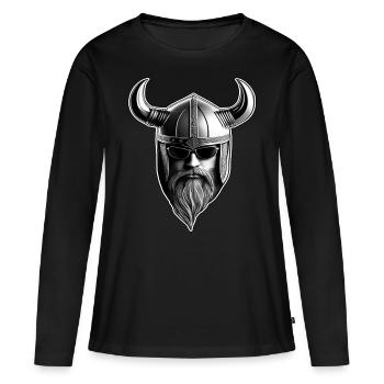 Cool Viking with sunglasses - Women's Premium Organic Long Sleeve Shirt - black - Front - Julia (174cm)