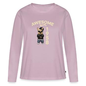 1958 Birthday Awesome since Cool Dog - Women's Premium Organic Long Sleeve Shirt - dusky pink - Front - Julia (174cm)
