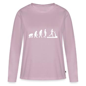 Laufband Evolution Laufen Läuferin Marathon - Frauen Premium Bio Langarmshirt - Altrosa - Vorne - Julia (174cm)