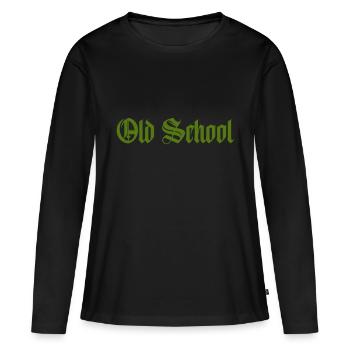 old school - Frauen Premium Bio Langarmshirt - Schwarz - Vorne - Julia (174cm)