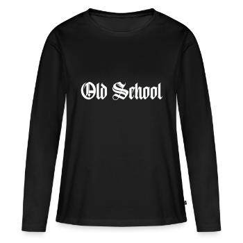 old school - Frauen Premium Bio Langarmshirt - Schwarz - Vorne - Julia (174cm)