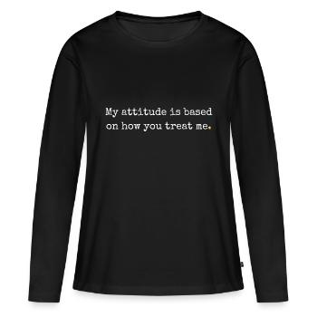 Action réaction - T-shirt manches longues Premium bio Femme - noir - Devant - Julia (174cm)