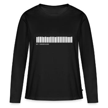 Nom d’utilisateur (code-barres) - T-shirt manches longues Premium bio Femme - noir - Devant - Julia (174cm)