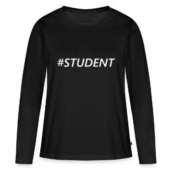 #STUDENT - Frauen Premium Bio Langarmshirt - Schwarz - Vorne - Julia (174cm)