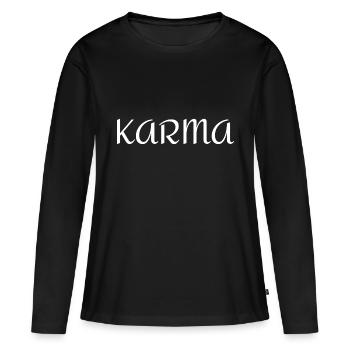 Karma - T-shirt manches longues Premium bio Femme - noir - Devant - Julia (174cm)