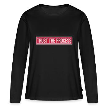 faire confiance au processus Devis - T-shirt manches longues Premium bio Femme - noir - Devant - Julia (174cm)