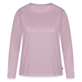 Inspirez et expirez - T-shirt manches longues Premium bio Femme - rose poudré - Devant - Julia (174cm)