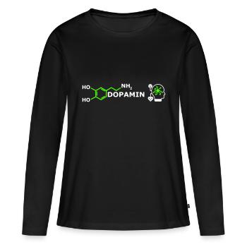 DOPAMINE - T-shirt manches longues Premium bio Femme - noir - Devant - Julia (174cm)