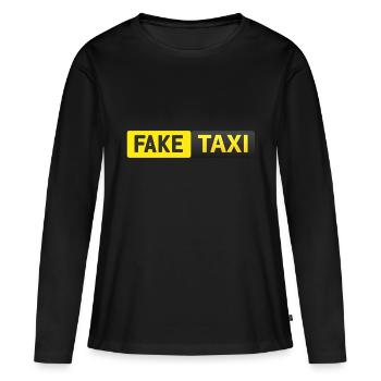 fake taxi - Frauen Premium Bio Langarmshirt - Schwarz - Vorne - Julia (174cm)