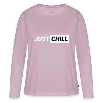 Just Chill ! - T-shirt manches longues Premium bio Femme - rose poudré - Devant - Julia (174cm)