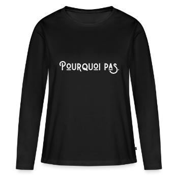 pourquoi pas - T-shirt manches longues Premium bio Femme - noir - Devant - Julia (174cm)