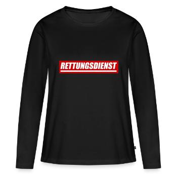 Rettungsdienst - größere Version - Frauen Premium Bio Langarmshirt - Schwarz - Vorne - Julia (174cm)