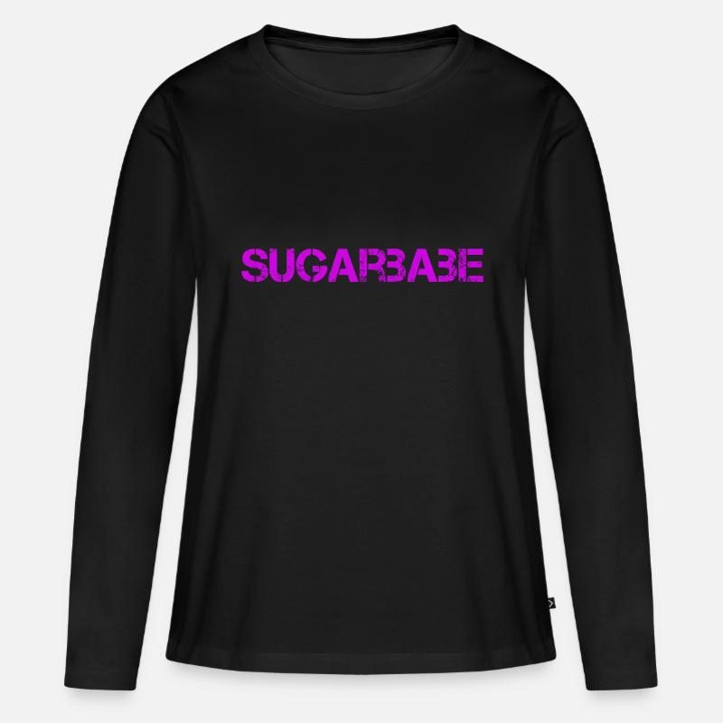 Sugarbabe design - Frauen Premium Bio Langarmshirt - Schwarz