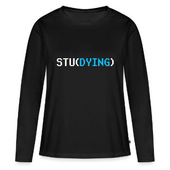 Étudier Apprendre à étudier l’université - T-shirt manches longues Premium bio Femme - noir - Devant - Julia (174cm)