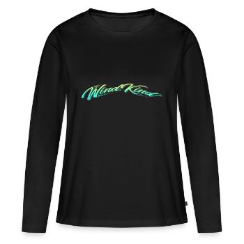 Genre de vent - T-shirt manches longues Premium bio Femme - noir - Devant - Julia (174cm)