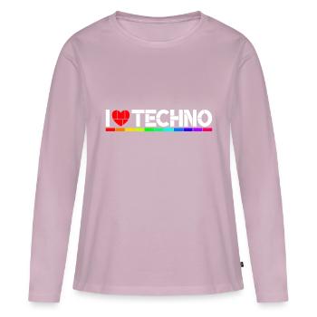 I love Techno - Frauen Premium Bio Langarmshirt - Altrosa - Vorne - Julia (174cm)
