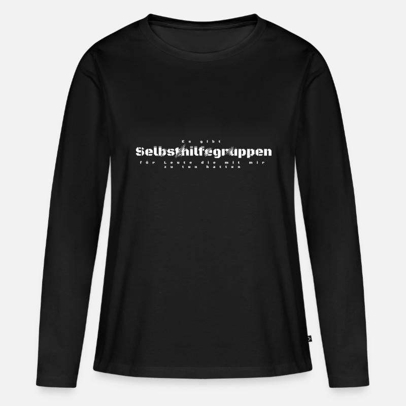 Selbsthilfegruppen - Frauen Premium Bio Langarmshirt - Schwarz