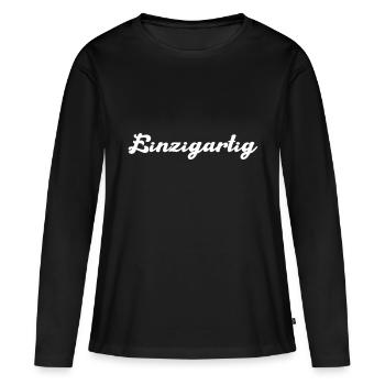 unique - T-shirt manches longues Premium bio Femme - noir - Devant - Julia (174cm)